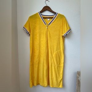 Vintage 1980's Stan Herman Sunny Yellow Terry Cloth Cover Up | Small | Robe
